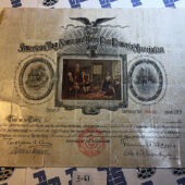 American Flag House and Betsy Ross Memorial Association Membership Certificate No. 36626 (1919)