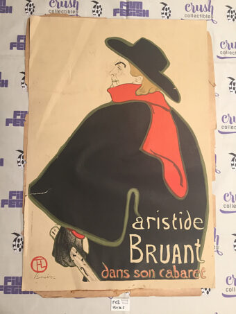 Henri de Toulouse Lautrec Aristide Bruant dans son cabaret Original Lithographic Poster Print 18 x 26 Inch