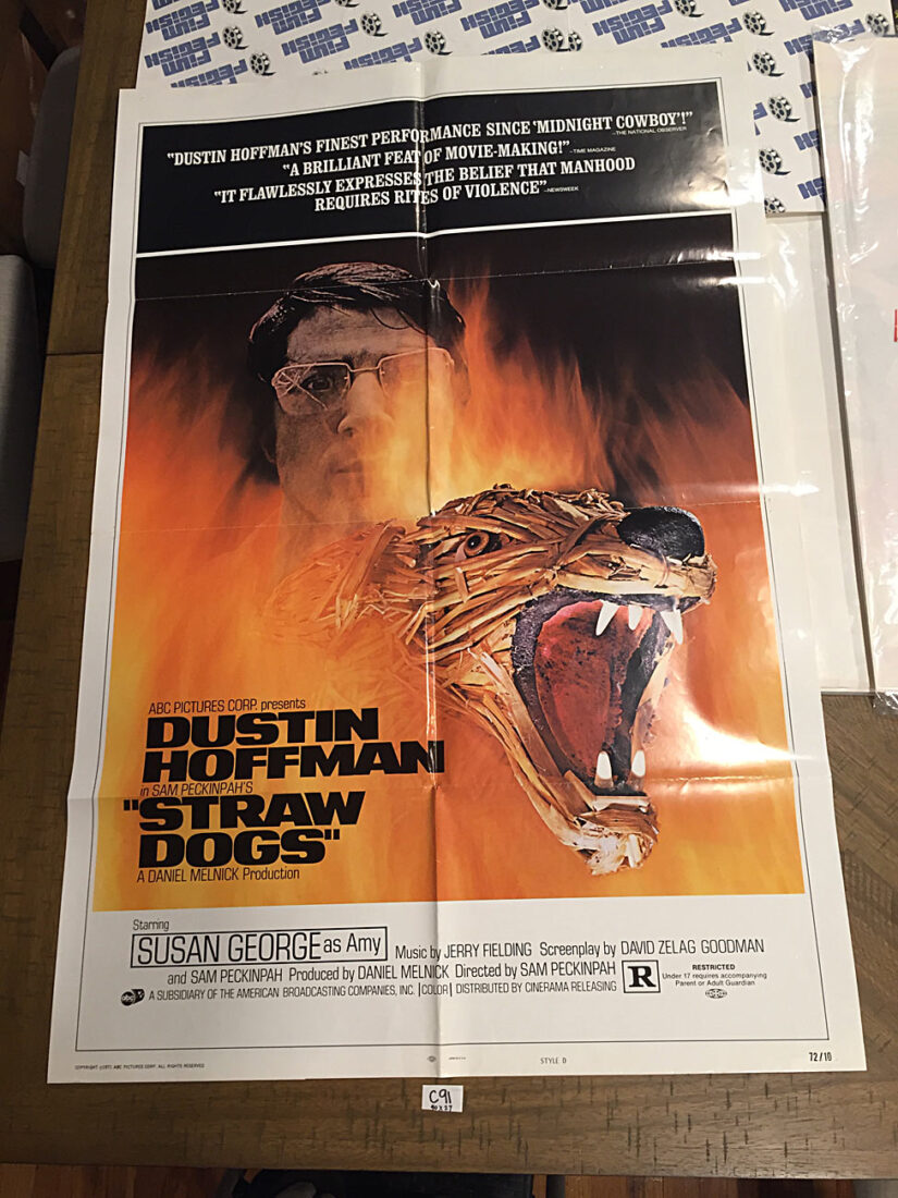 Straw Dogs 1971 Original 27×41 Movie Poster Style “D” Dustin Hoffman Sam Peckinpah