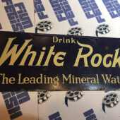 White Rock Mineral Water 10 x 4 inch Original Vintage Advertising Sign Litho in USA