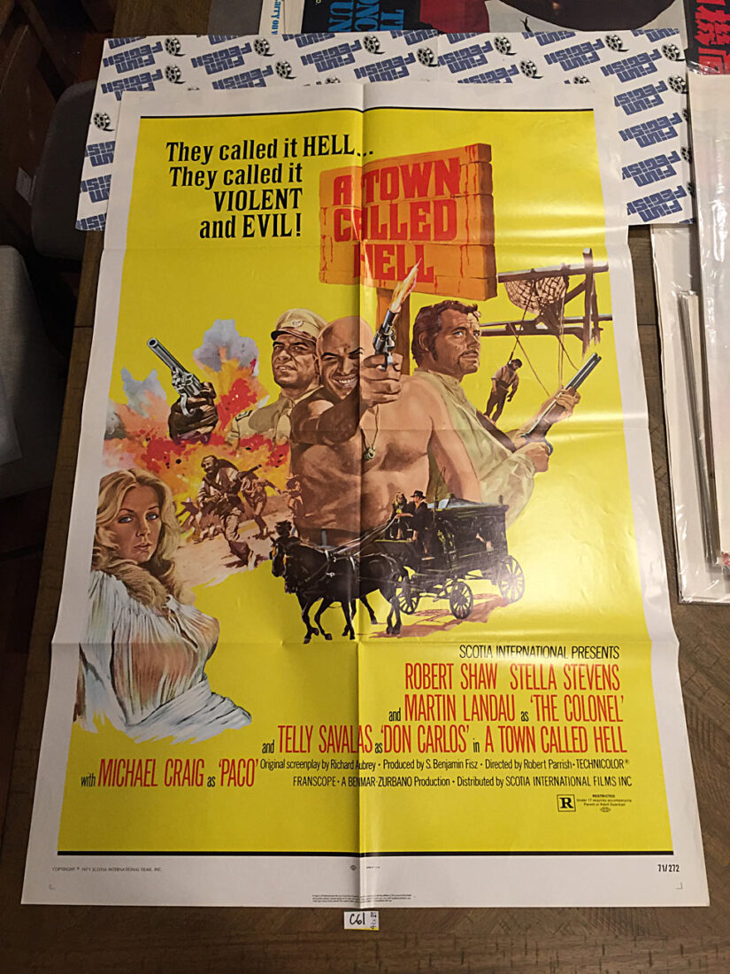 A Town Called Hell Original 27×41 inch Movie Poster (1971) Telly Savalas, Robert Shaw [C61]