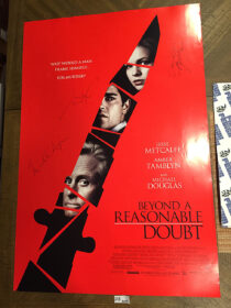 Beyond A Reasonable Doubt 2009 Original 27×40 inch Movie Poster Signed by Michael Douglas, Jesse Metcalfe and Amber Tamblyn [D48]