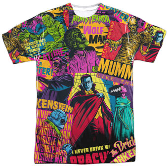 Universal Monsters Color Mash-Up All Over Print T-Shirt Design UNI1290