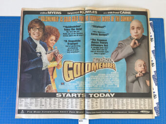 The New York Times Austin Powers Goldmember/Men in Black 2 Original Full Page Newspaper Ads (July 26, 2002) [A21]