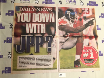 New York Daily News Cover – Super Bowl XLVI Coverage, Jason Pierre-Paul Giants vs. New England Patriots (2012) [J47]