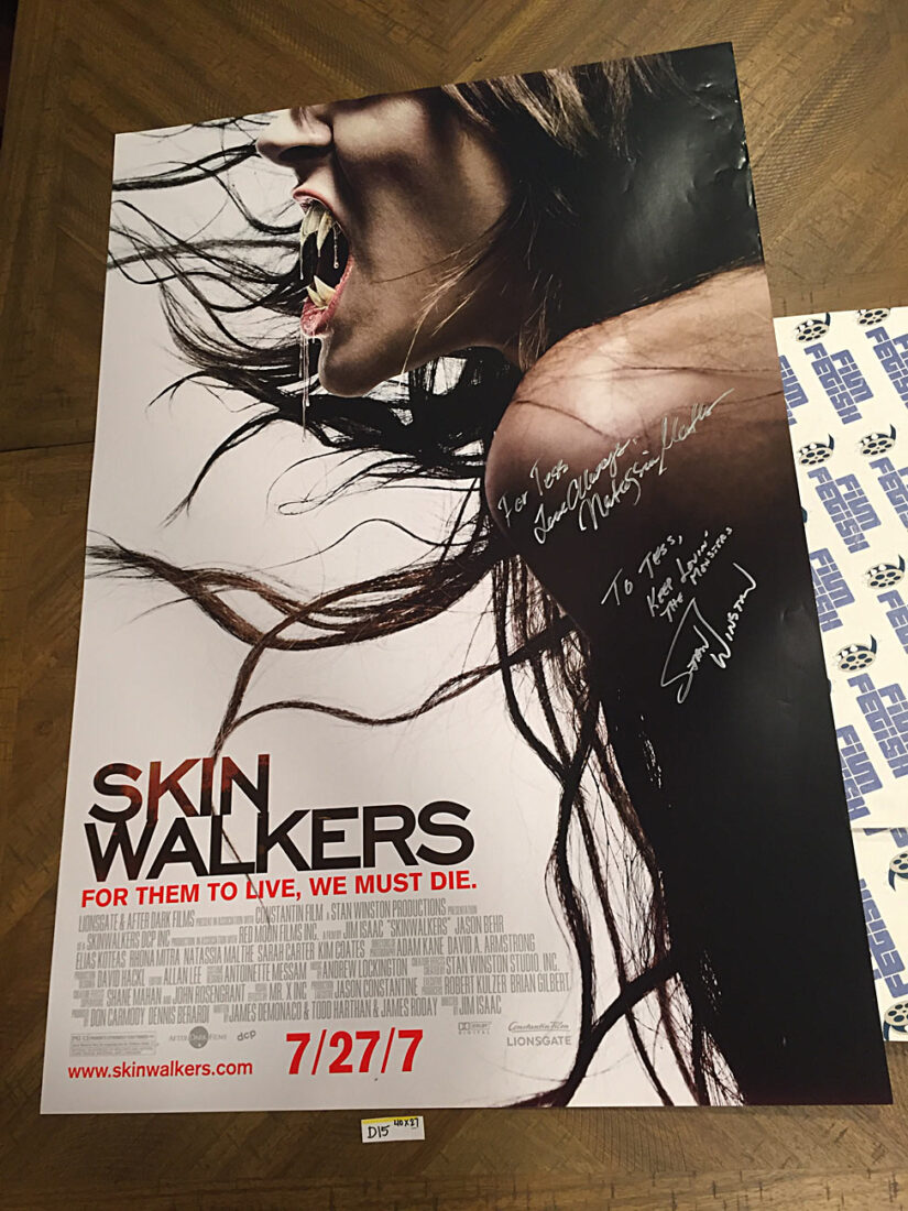 Skinwalkers Original 27×40 Double-Sided Movie Poster Signed by Stan Winston and Natassia Malthe (2007) [D15]