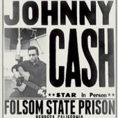 Johnny Cash Folsom State Prison 24 x 24 inch Music Concert Poster (1968) Represa, California