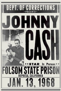 Johnny Cash Folsom State Prison 24 x 36 inch Music Concert Poster (1968) Represa, California