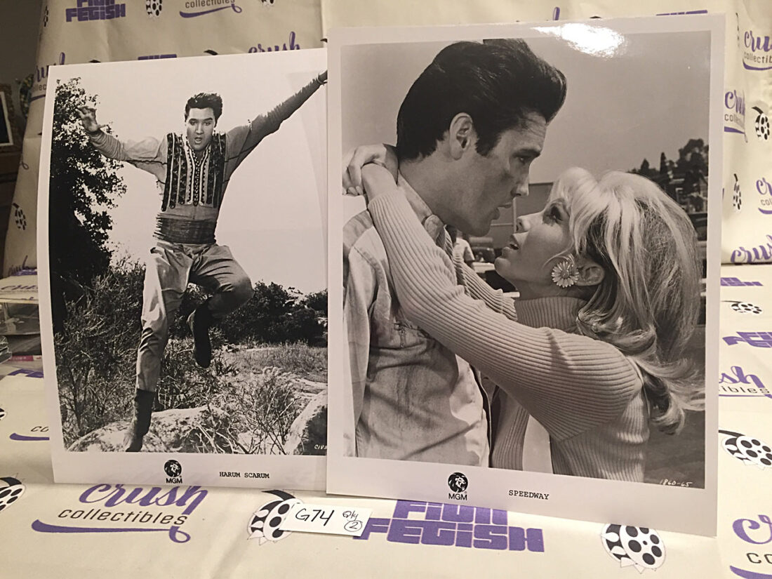 Elvis Presley, Nancy Sinatra Set of 2 Original Publicity Press Photos MGM Movies Harum Scarum (1965) and Speedway (1968) [G74]