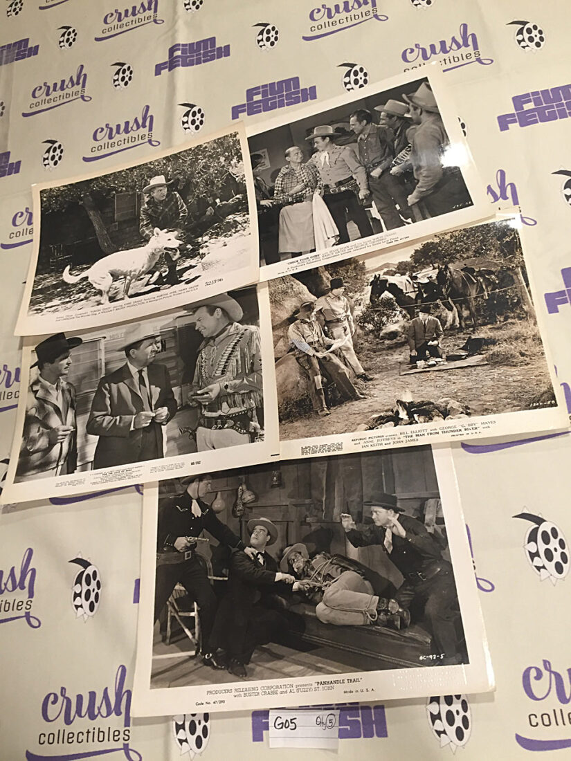 Mixed Set of 5 Original 10×8 inch Western Movie Press Photo Lobby Cards [G05]