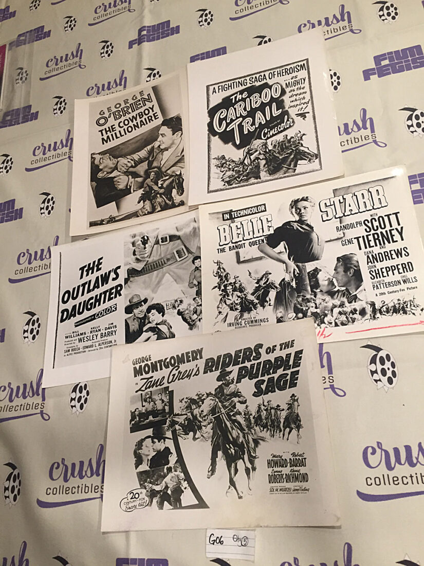 Mixed Set of 5 Original Western Movie Press Sheets [G06]