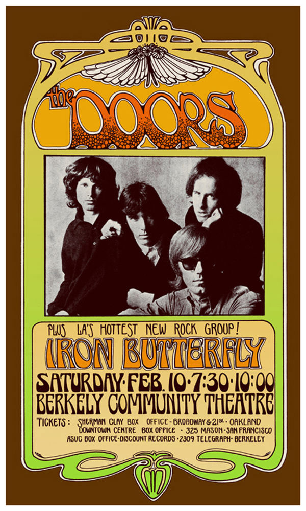 The Doors at Berkeley Community Theater (February 10, 1968) 16×23 inch Music Concert Poster