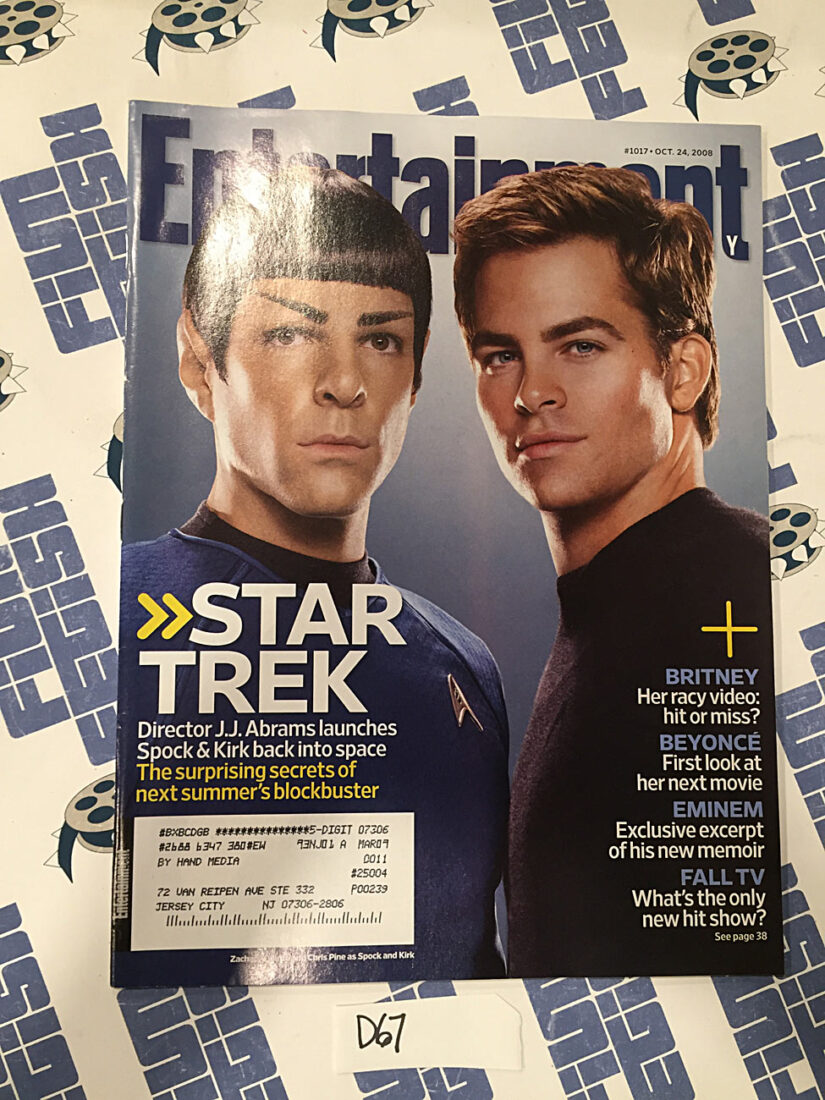 Entertainment Weekly Magazine (Oct 24, 2008) Chris Pine, Zachary Quinto, Star Trek [D67]