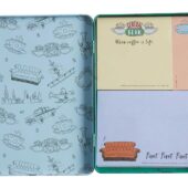 Friends TV Series Central Perk Sticky Note Set with Collectible Metal Tin