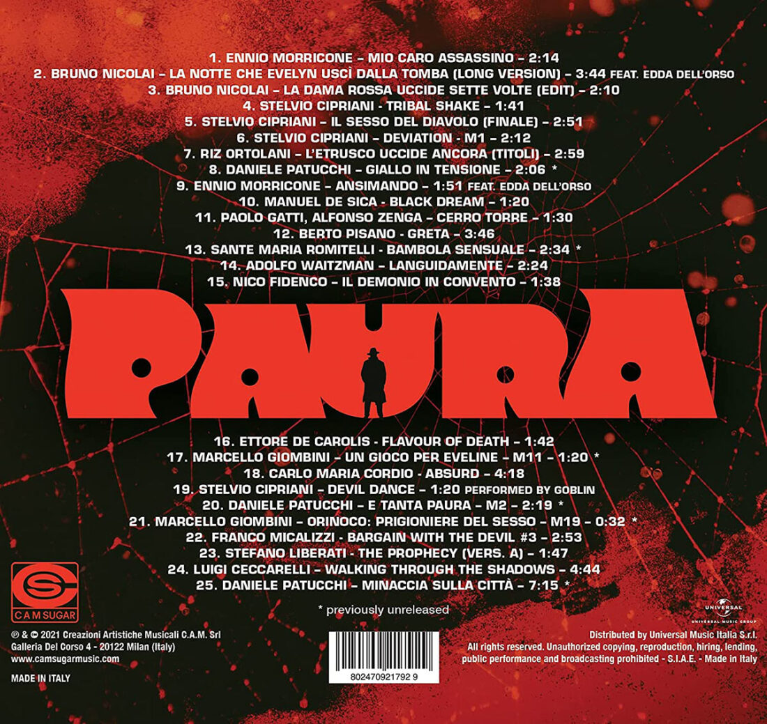 PAURA: A Collection of Italian Horror Sounds from the CAM Sugar Archives CD
