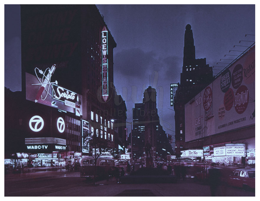 Times Square New York City June 1963 Photo, Dr. No and Diary of a Madman Theater Marquees [211203-1]