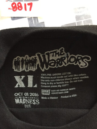 The Warriors Officially Licensed Fright Rags XL T-Shirt Midnight Madness Tee (2016) [8817]