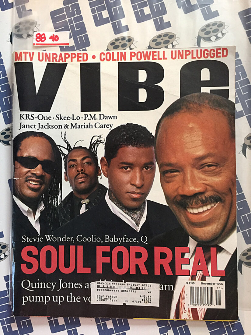 VIBE Magazine (November 1995) Quincy Jones, Stevie Wonder, Coolio, Babyface [8840]