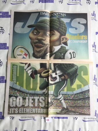 New York Daily News 2011 AFC Championship Game Jets vs. Steelers Santonio Holmes Caricature [V31]