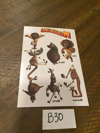 Dreamworks Madagascar The Animated Movie Promotional Removable Tattoo Set [B30]