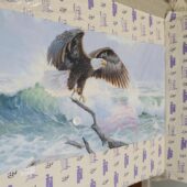 American Eagle Over Ocean and Flag 27×51 inch Licensed Beach Towel [T01]
