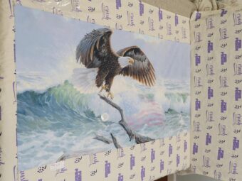 American Eagle Over Ocean and Flag 27×51 inch Licensed Beach Towel [T01]