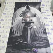 Winged Angel with Purple Rose Fantasy Art Anne Stokes 27×51 inch Licensed Beach Towel [T21]
