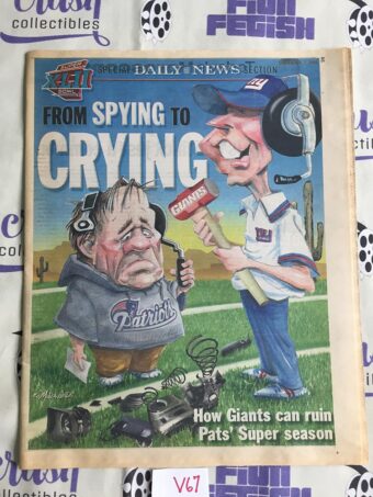 New York Daily News (Feb 2, 2008) Tom Coughlin, Bill Belichick Football Newspaper Cover V67
