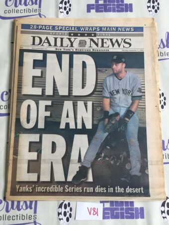 New York Daily News (Nov 5, 2001) Derek Jeter Baseball Newspaper Cover V81