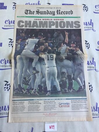 The Sunday Record (Oct 27, 1996) Yankees World Series Baseball Newspaper Cover W29