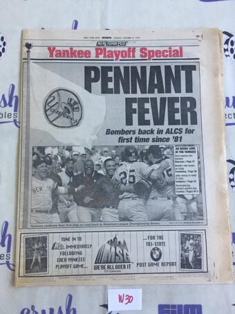 New York Post (Oct 8, 1996) Yankee Playoff Special Baseball Newspaper Cover W30