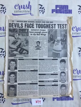 New York Post (Jun 16, 1995) Martin Brodeur Ice Hockey Newspaper page W39