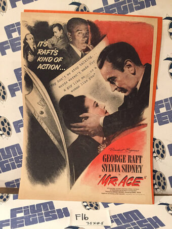 Mr. Ace Original Full-Page Magazine Advertisement, George Raft, Sylvia Sidney [F16]