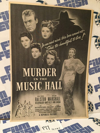 Murder in the Music Hall (1946) Original Full-Page Magazine Advertisement, Vera Ralston, William Marshall [F17]