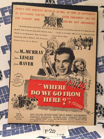 Where Do We Go from Here? (1945) Original Full-Page Magazine Advertisement, Fred MacMurray, Joan Leslie, June Haver [F20]