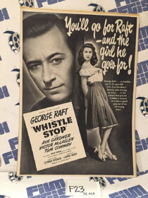 Whistle Stop (1946) Original Full-Page Magazine Advertisement, George Raft, Ava Gardner [F23]