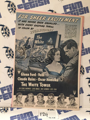 The White Tower (1950) Original Full-Page Magazine Advertisement, Glenn Ford, Alida Valli, Claude Rains [F24]