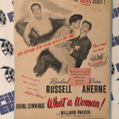 What a Woman! (1943) Original Full-Page Magazine Advertisement, Rosalind Russell, Brian Aherne [F25]