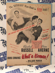 What a Woman! (1943) Original Full-Page Magazine Advertisement, Rosalind Russell, Brian Aherne [F25]
