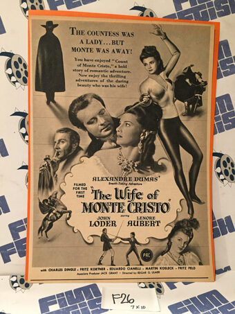 The Wife of Monte Cristo (1946) Original Full-Page Magazine Advertisement, John Loder, Lenore Aubert [F26]