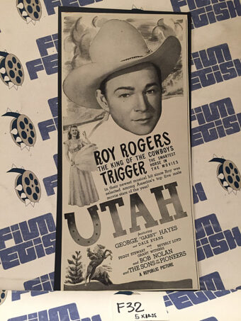 UTAH (1945) Original Full-Page Magazine Advertisement, Roy Rogers, Trigger [F32]
