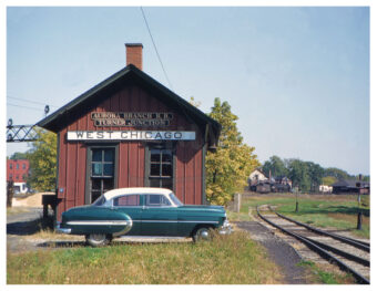 Aurora Branch Railroad West Chicago Station Train Depot 1950s Photo [221010-25]