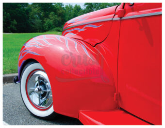Red Classic Hot Rod Car with Flame Highlights Photo [221110-11]