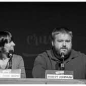 Robert Kirkman and Gale Anne Hurd at The Walking Dead Press Event Photo [221114-12]