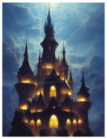 The Museum of Fantasy Art Print Series: Castle Night Glow Art Print [DP-221118-7]
