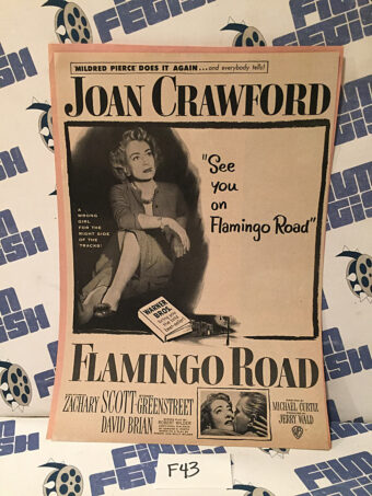 Flamingo Road Original Full-Page Magazine Advertisement, Joan Crawford, Zachary Scott [F43]