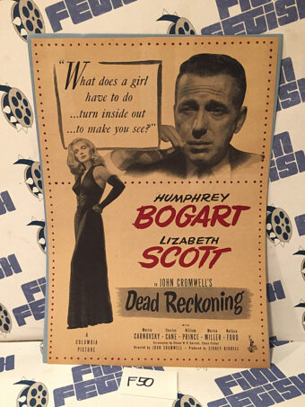 John Cromwell’s Dead Reckoning (1947) Original Full-Page Magazine Advertisement, Humphrey Bogart, Lizabeth Scott [F50]