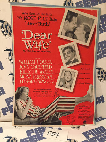 Dear Wife (1949) Original Full-Page Magazine Advertisement, William Holden, Joan Caulfield [F54]