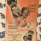The Diary of a Chambermaid (1946) Original Full-Page Magazine Advertisement, Paulette Goddard, Burgess Meredith [F57]