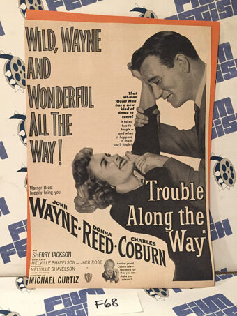 Trouble Along the Way (1953) Original Full-Page Magazine Advertisement, John Wayne, Donna Reed [F68]